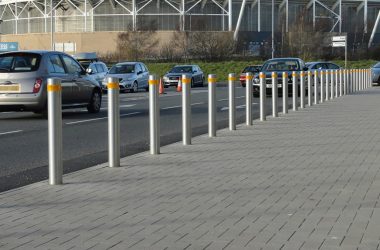 safety-bollards-on-a-busy-road