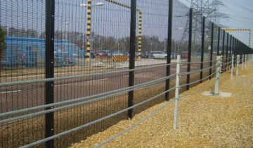 modern security fence outside a secure facility